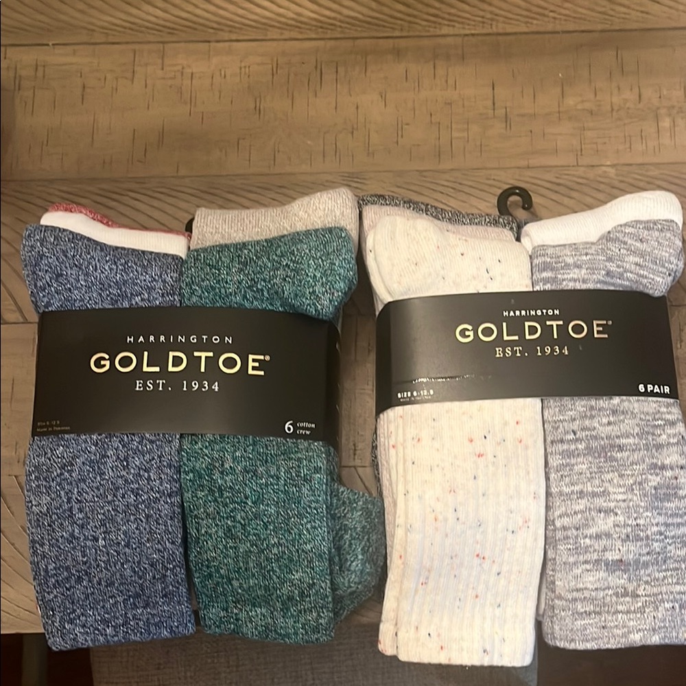 Gold Toe Casual Crew Socks Assorted Colors Comfort Band